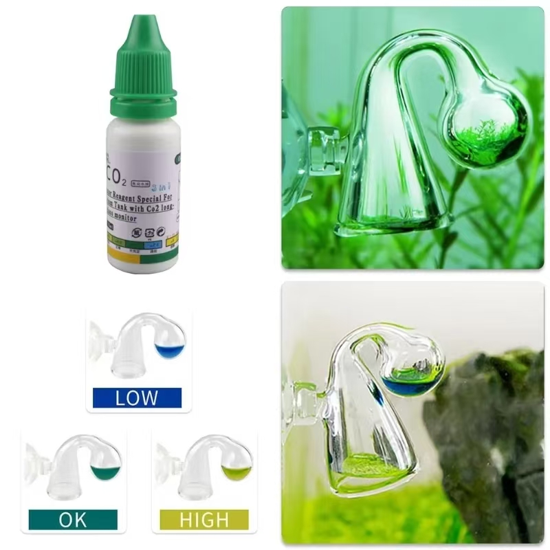 Glass Co2 Drop Checker - Solução indicadora de co2 para aquário,