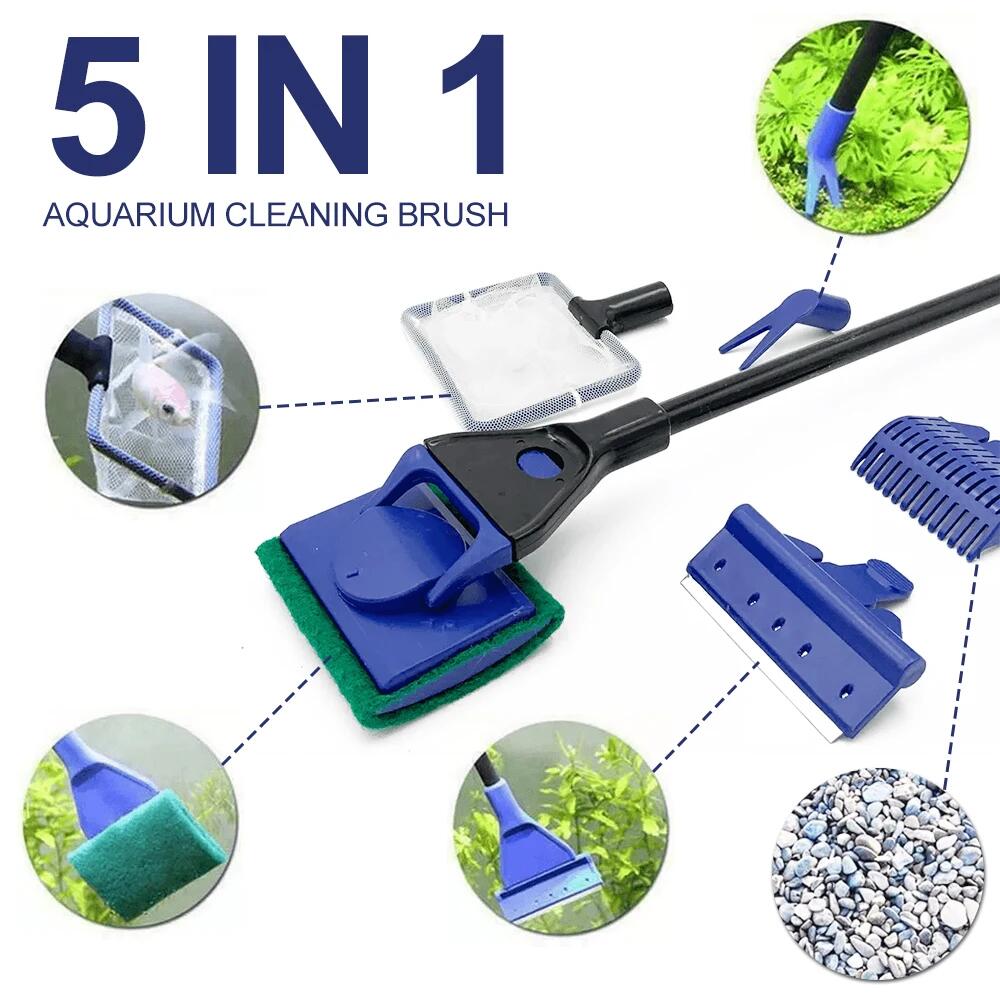 Aquarium Plant Utensils - 5 em 1 ferramenta de limpeza