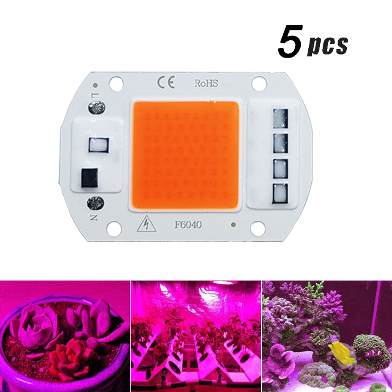 5 pçs led crescer cob chip de  - Led Planted Tank Light avaliação e preço